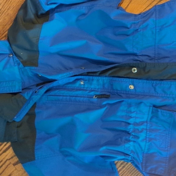 Port Authority gorpcore full length bungee cord adjustable blue hooded jacket S - Picture 9 of 13